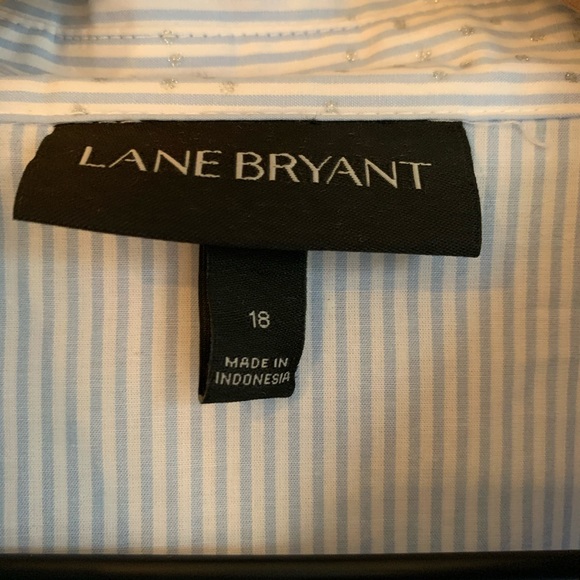 Lane Bryant Striped Sparkle Button Down - Picture 4 of 8